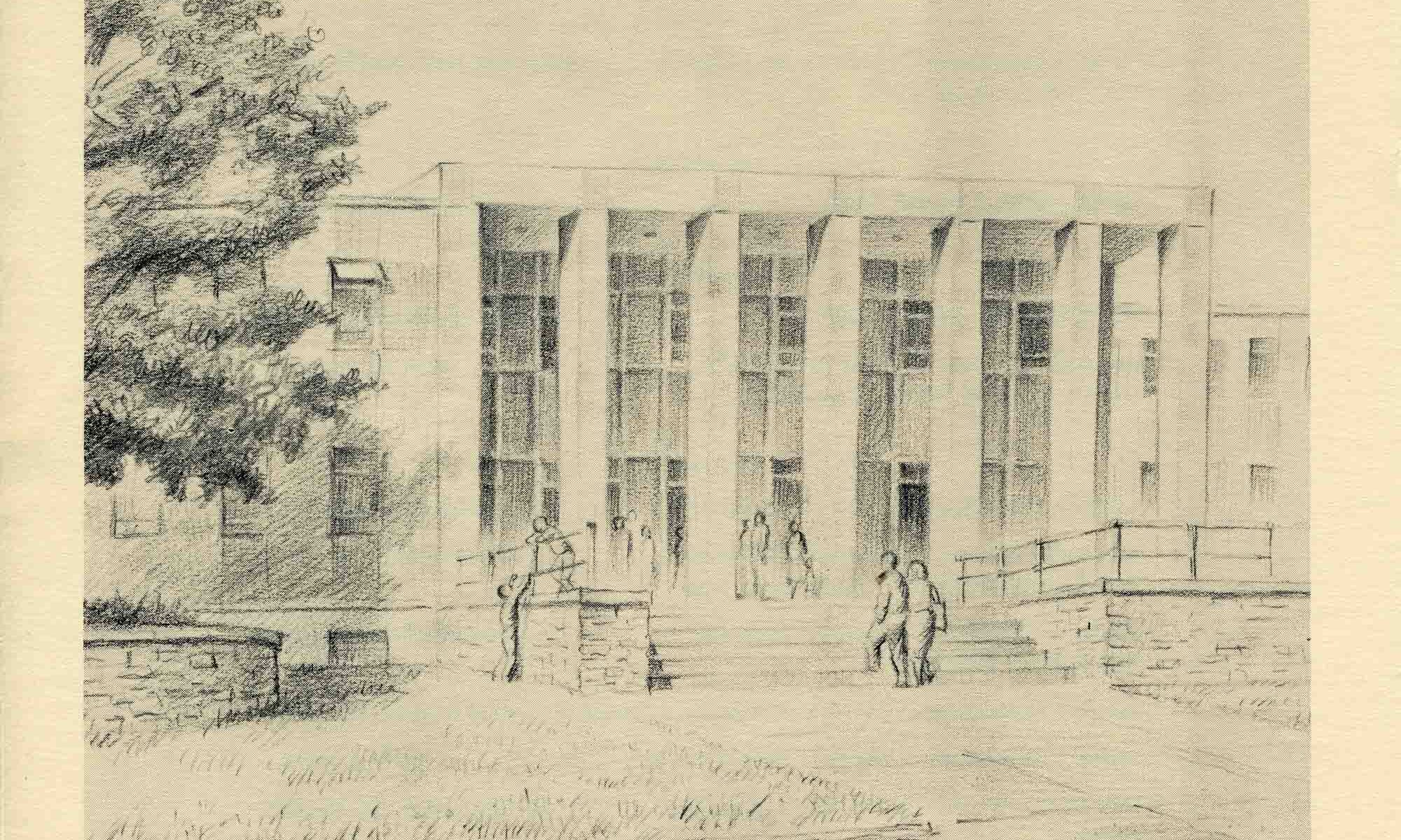 A sketch of the JCC building in 1960.