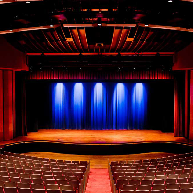 A stage with seats at the Gordon Center.