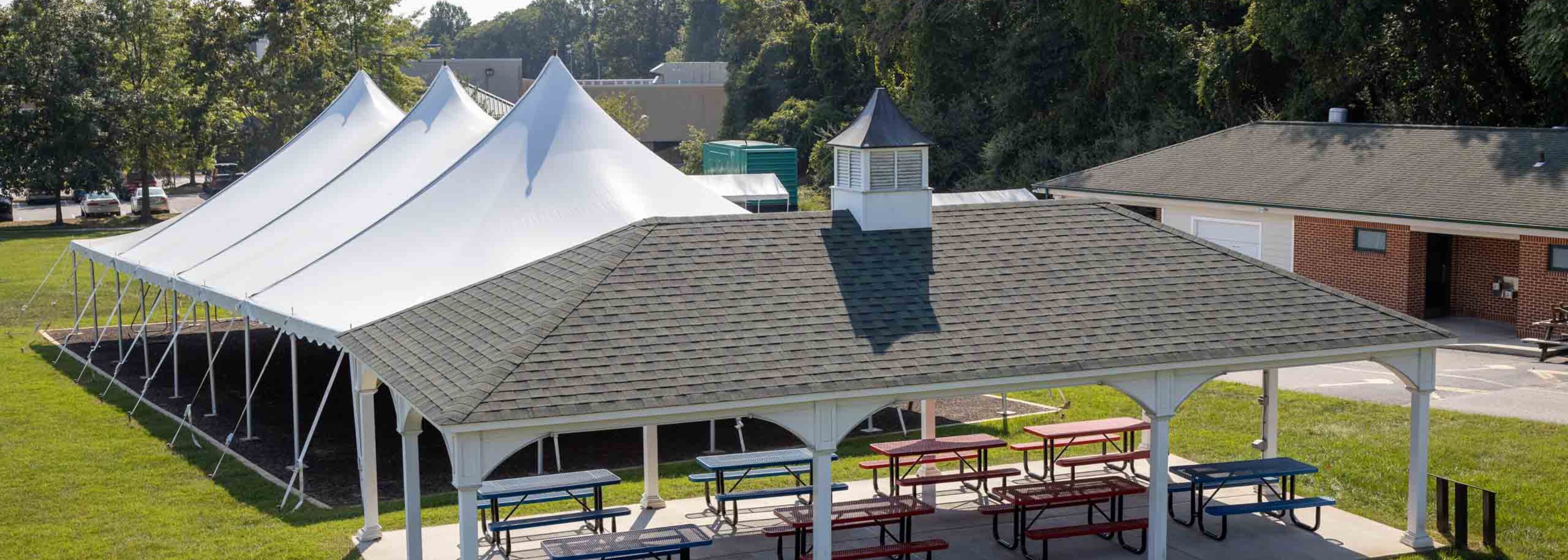 An outdoor tent facility.