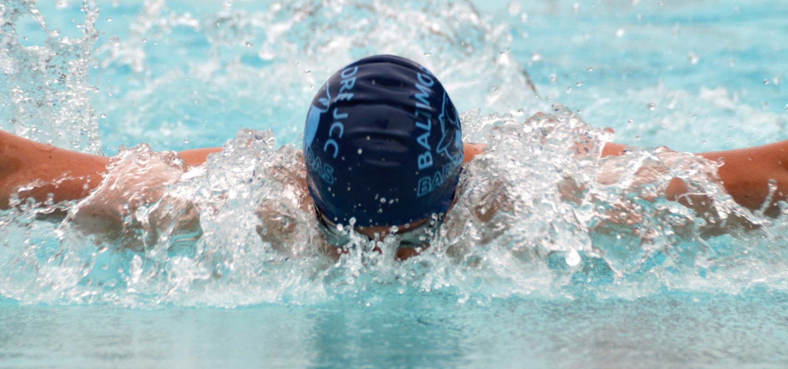 A person swimming.