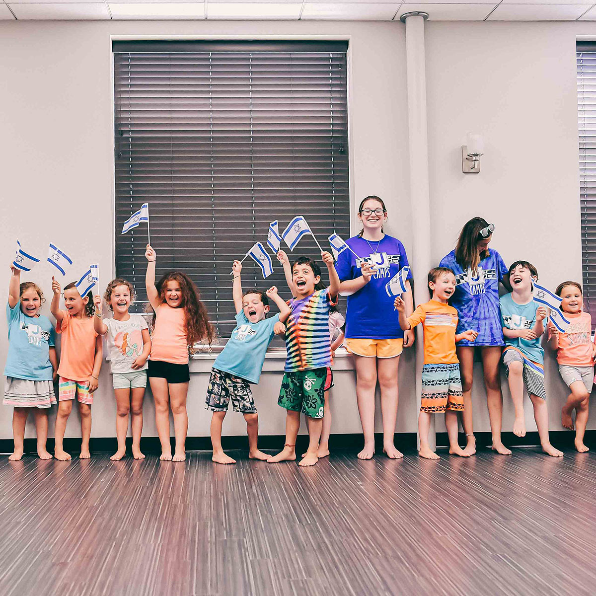 Kids ready to celebrate a Jewish holiday.