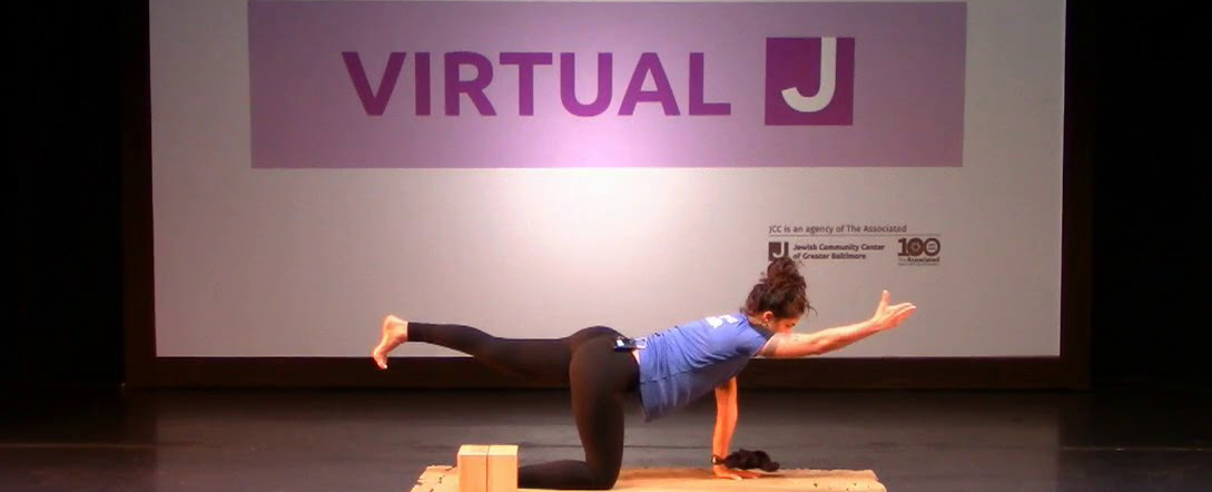 A virtual yoga class.