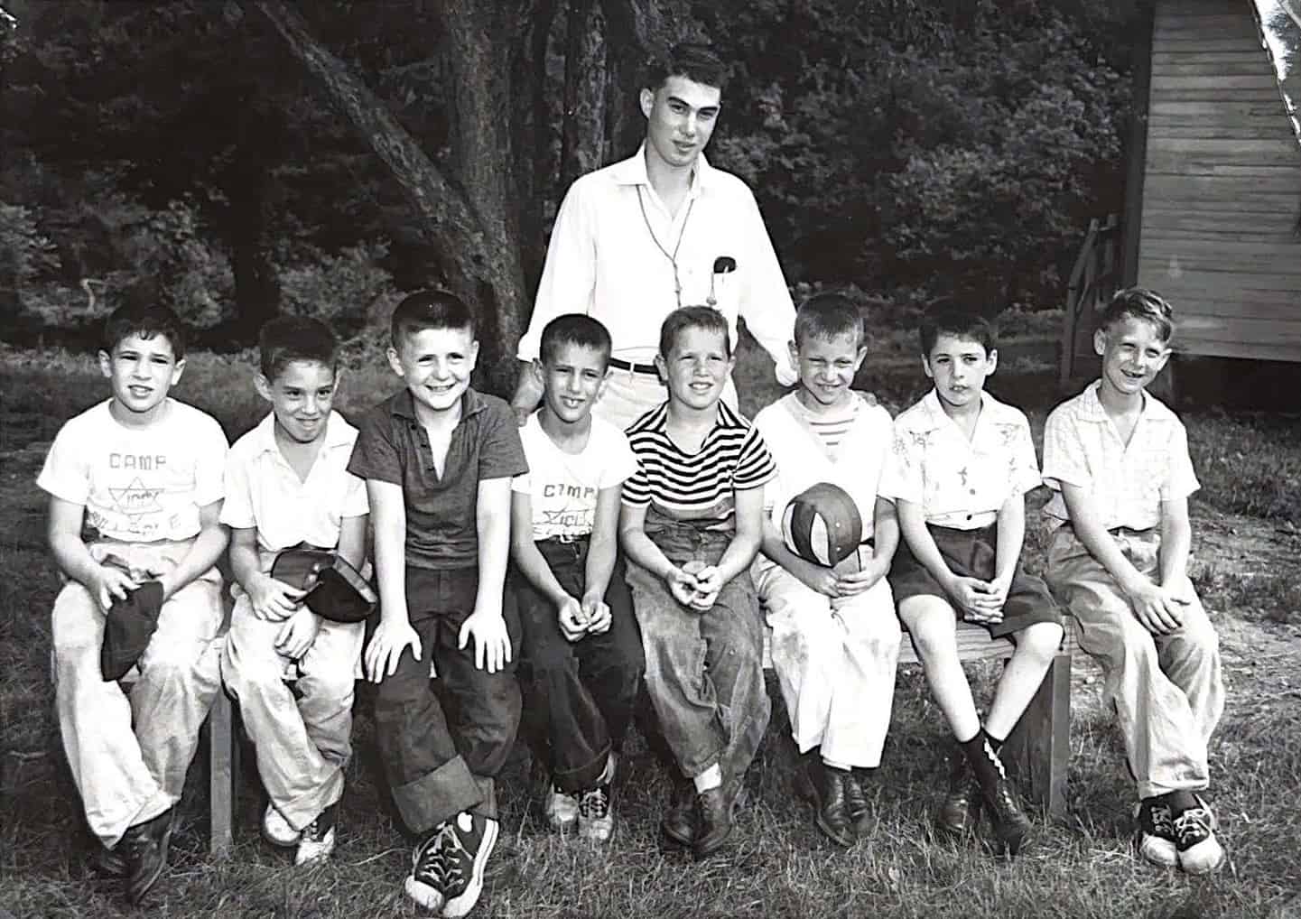 group of campers and counselor 1956