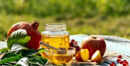 pomegranate, apples and honey